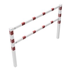 Schake Wegesperren 2,00m + Knieholm, weiß, beschichtet, + rot reflektierenden Leuchtstreifen