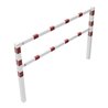 Schake Wegesperren 2,00m + Knieholm, weiß, beschichtet, + rot reflektierenden Leuchtstreifen