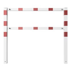 Schake Wegesperren 1,50m + Knieholm, weiß, beschichtet, + rot reflektierenden Leuchtstreifen