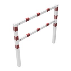 Schake Wegesperren 1,50m + Knieholm, weiß, beschichtet, + rot reflektierenden Leuchtstreifen