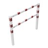 Schake Wegesperren 1,50m + Knieholm, weiß, beschichtet, + rot reflektierenden Leuchtstreifen