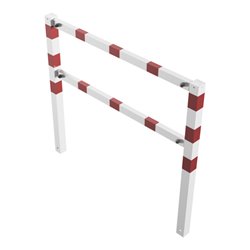 Schake Wegesperren 1,50m + Knieholm, weiß, beschichtet, + rot reflektierenden Leuchtstreifen