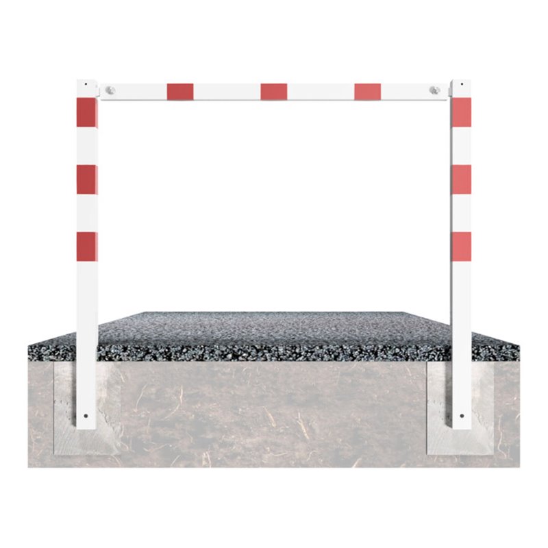 Schake Wegesperren 3,00m feststehend, weiß, beschichtet, + rot reflektierenden Leuchtstreifen, ohne Knieholm