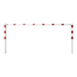 Schake Wegesperren 3,00m feststehend, weiß, beschichtet, + rot reflektierenden Leuchtstreifen, ohne Knieholm