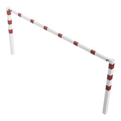 Schake Wegesperren 3,00m feststehend, weiß, beschichtet, + rot reflektierenden Leuchtstreifen, ohne Knieholm