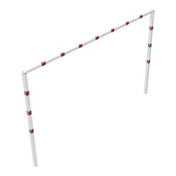 Schake Höhenbegrenzer 70x70mm, feststehend, zum Einbetonieren, 2,00m Gesamtbreite: 4,00m, weiß / rot