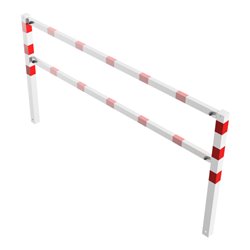 Schake Wegesperren 2,50m + Knieholm, weiß, beschichtet, + rot reflektierenden Leuchtstreifen
