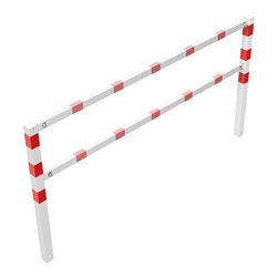 Schake Wegesperren 2,50m + Knieholm, weiß, beschichtet, + rot reflektierenden Leuchtstreifen