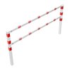 Schake Wegesperren 2,50m + Knieholm, weiß, beschichtet, + rot reflektierenden Leuchtstreifen