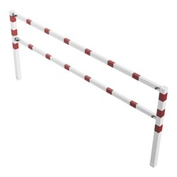 Schake Wegesperren 3,00m + Knieholm, weiß, beschichtet, + rot reflektierenden Leuchtstreifen