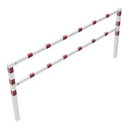 Schake Wegesperren 3,00m + Knieholm, weiß, beschichtet, + rot reflektierenden Leuchtstreifen