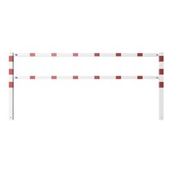 Schake Wegesperren 3,00m + Knieholm, weiß, beschichtet, + rot reflektierenden Leuchtstreifen