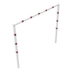 Schake Höhenbegrenzer 70x70mm, feststehend, zum Einbetonieren, 2,00m Gesamtbreite: 3,00m, weiß / rot