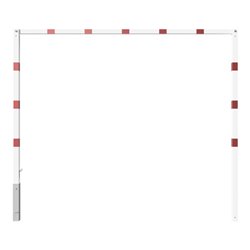 Schake Höhenbegrenzer 70x70mm, schwenkbar, zum Einbetonieren, 2,00m Gesamtbreite: 3,00m, weiß / rot