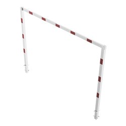 Schake Höhenbegrenzer, feststehend, 100x100mm zum Einbetonieren, 2,30m Gesamtbreite: 4,00m, weiß / rot