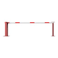 Schake Wegeschranken 3m + fester Auflagestütze, Bodenplatte zum Aufdübeln, für Vorhangschloß Stahlkonstruktion 120x80mm