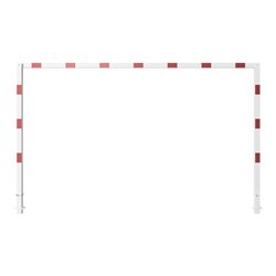 Schake Höhenbegrenzer, feststehend, 100x100mm zum Einbetonieren, 2,30m Gesamtbreite: 5,00m, weiß / rot