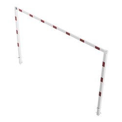 Schake Höhenbegrenzer, feststehend, 100x100mm zum Einbetonieren, 2,30m Gesamtbreite: 5,00m, weiß / rot