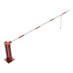 Schake Wegeschranken 4m + Pendelstütze, Bodenplatte zum Aufdübeln + Dreikantverschluß Stahlkonstruktion 120x80mm