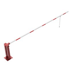 Schake Wegeschranken 5m + Pendelstütze, Bodenplatte zum Aufdübeln, für Vorhangschloß Stahlkonstruktion 120x80mm