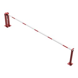 Schake Wegeschranken 5m + fester Auflagestütze, Bodenplatte zum Aufdübeln, für Vorhangschloß Stahlkonstruktion 120x80mm