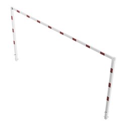 Schake Höhenbegrenzer, feststehend, 100x100mm zum Einbetonieren, 2,30m Gesamtbreite: 6,00m, weiß / rot