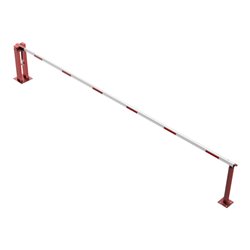 Schake Wegeschranken 6m + fester Auflagestütze, Bodenplatte zum Aufdübeln, für Vorhangschloß Stahlkonstruktion 120x80mm