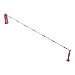 Schake Wegeschranken 7m + fester Auflagestütze, Bodenplatte zum Aufdübeln, für Vorhangschloß Stahlkonstruktion 120x80mm