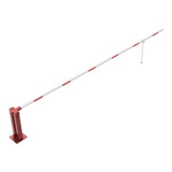 Schake Wegeschranken 6m + Pendelstütze, Bodenplatte zum Aufdübeln + Dreikantverschluß Stahlkonstruktion 120x80mm