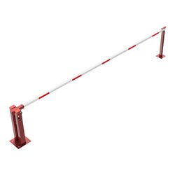 Schake Wegeschranken 5m + fester Auflagestütze, Dreikantverschluss Stahlkonstruktion 120x80mm