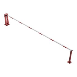 Schake Wegeschranken 6m + fester Auflagestütze, Dreikantverschluss Stahlkonstruktion 120x80mm