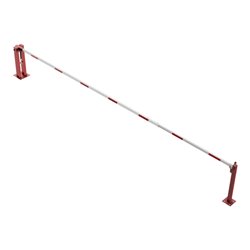 Schake Wegeschranken 7m + fester Auflagestütze, Bodenplatte zum Aufdübeln + Dreikantverschluß Stahlkonstruktion 120x80mm