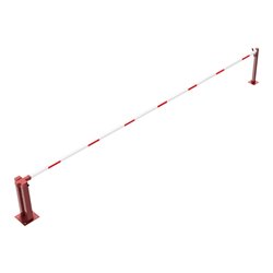 Schake Wegeschranken 7m + fester Auflagestütze, Bodenplatte zum Aufdübeln + Dreikantverschluß Stahlkonstruktion 120x80mm