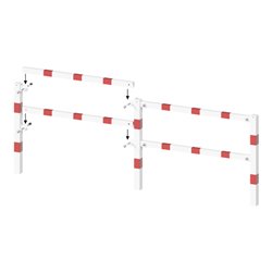 Schake Schutzgeländer Querholm Stahlrohr 60 x 40 mm inkl. Befestigungsschrauben M16x60, weiß / rot Länge: 800 mm