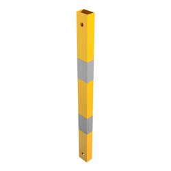 Schake Schutzgeländer Querholm Stahlrohr 60 x 40 mm inkl. Befestigungsschrauben M16x60, + schwarzen Warnstreifen Länge: 800 mm