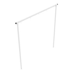 Schake Wäschetrockengerüst Ø48mm, Querstange 2,50m, 5 Haken einseitig, gebogen