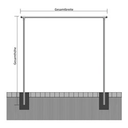 Schake Wäschetrockengerüst Ø48mm, Querstange 3,50m, ohne Haken