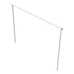 Schake Wäschetrockengerüst Ø48mm, Querstange 3,50m, 7 Haken einseitig, gebogen