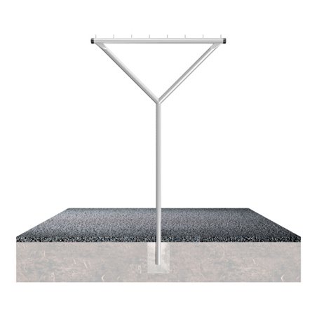 Schake Wäschetrockengerüst Y, Form, Ø 60mm bestehend aus : Querrohr + 8 Rundstiften Ø 10 x 40 mm Gesamtbreite: 1500 mm Gesamthöh