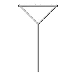 Schake Wäschetrockengerüst Y, Form, Ø 60mm bestehend aus : Querrohr + 8 Rundstiften Ø 10 x 40 mm Gesamtbreite: 1500 mm Gesamthöh
