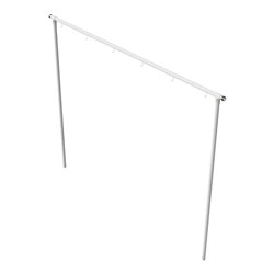 Schake Wäschetrockengerüst Ø48mm, Querstange 3,00m, 6 Haken einseitig, gebogen