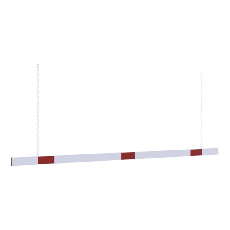 Schake Barriere aus Aluminiumprofil 100x20mm, Gesamtlänge 3000mm, beidseitig reflektierend