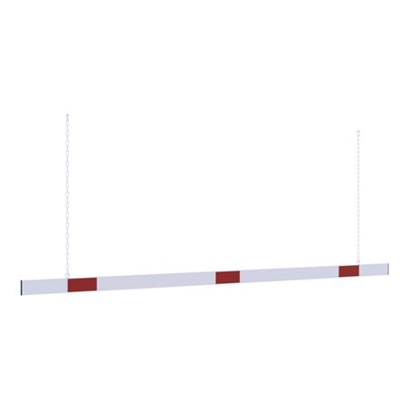 Schake Barriere aus Aluminiumprofil 100x20mm, Gesamtlänge 3000mm, beidseitig reflektierend