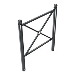 Schake Stadtbarriere 'Croix de St. André' Stahl, Länge 1000mm Gesamthöhe 1300mm Pfosten Ø 76mm + Kugelkopf, Querstreben 30 x 30m