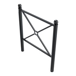 Schake Stadtbarriere 'Croix de St. André' Stahl, Länge 1000mm Gesamthöhe 1300mm Pfosten Ø 76mm + Kugelkopf, Querstreben 30 x 30m