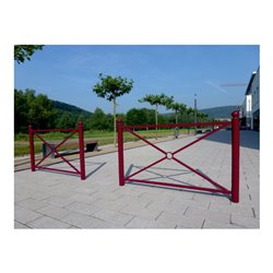 Schake Stadtbarriere 'Croix de St. André' Stahl, Länge 1000mm Gesamthöhe 1300mm Pfosten Ø 76mm + Kugelkopf, Querstreben 30 x 30m