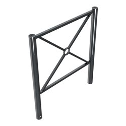 Schake Stadtzaun, Zaunelement + Flachkopf, Ø76mm, beschichtet, Gesamthöhe 1200mm, Breite: 1000mm, zum Einbetonieren