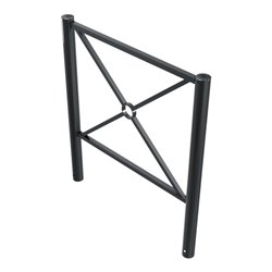 Schake Stadtzaun, Zaunelement + Flachkopf, Ø76mm, beschichtet, Gesamthöhe 1200mm, Breite: 1000mm, zum Einbetonieren