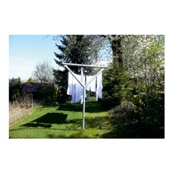 Schake Wäschetrockengerüst Ø60mm, Querstange 3,00m, 6 Haken einseitig, gebogen