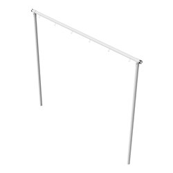 Schake Wäschetrockengerüst Ø60mm, Querstange 3,00m, 6 Haken einseitig, gebogen